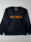 Vintage Nike Just Do It Embroidered Fleece Sweatshirt Black (XL)