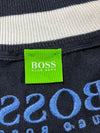 Hugo Boss Navy Quarter Zip Sweater with Blue Stripes (XL)