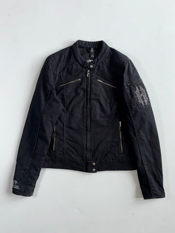 Harley-Davidson Black Studded Cotton Biker Jacket Women’s(XS)