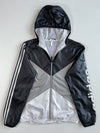 Adidas Neo Black & Grey Colorblock Hooded Windbreaker Jacket(S)