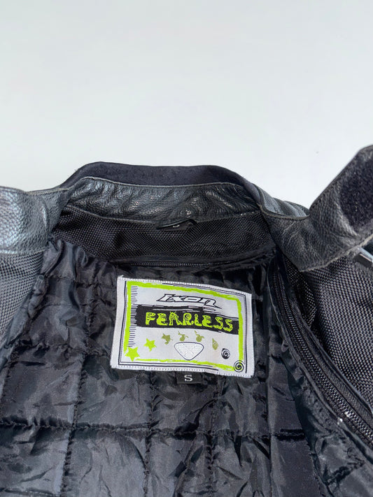 Ixon Fearless Leather Motorcycle Racing Jacket (Paded) (M)