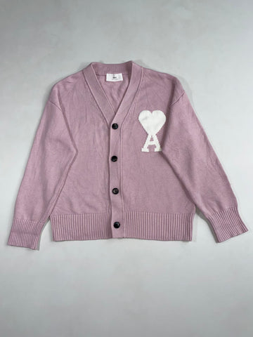 Ami Paris Lilac Ami de Coeur Oversized Knit Cardigan (L)
