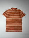 Lacoste Orange Striped Polo Shirt | Regular Fit Cotton Polo (S)