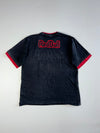 Vintage Red Bull Black & Red Ringer Appliqué Logo T-Shirt (L)
