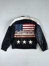 Vintage Stallion California USA Flag Leather Racing Jacket (L/XL)