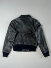 Vintage | Black Leather Bomber Jacket (S)