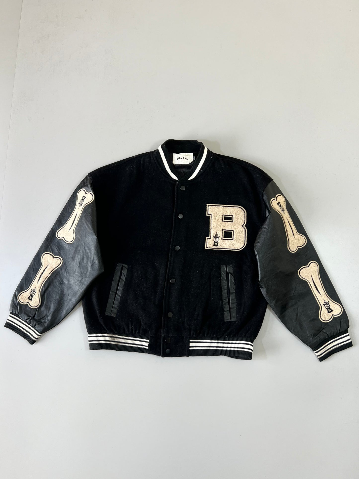 ZSuper Premium (RARE) Bones Varsity Jacket Original Leather Sleeves (M)