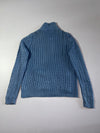 Lauren Ralph Lauren Blue Cable Knit Full-Zip Sweater (Gold Zips) Women’s (M)