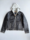 Super Premium Original Pure Leather Jacket with Detachable Cap (XL)
