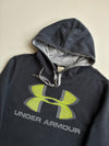 Under Armour Black Hoodie – Big Neon Logo, Mesh Lined Hood (M)