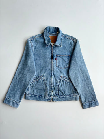 Levi's Premium Light Wash Zip-Up Denim Work Jacket (S)