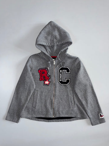 Roots Canada | Varsity Patch Full-Zip Hoodie | Grey Marl (M)
