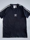 Adidas Originals Trefoil Center Logo 3-Stripe Sleeve Cotton T-Shirt Black (M)