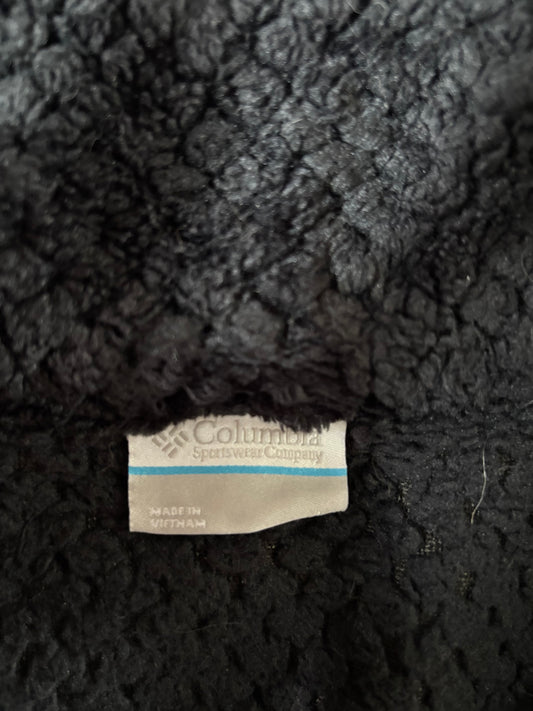 Columbia Black Textured Sherpa Fleece Full-Zip Jacket Women’s (L)