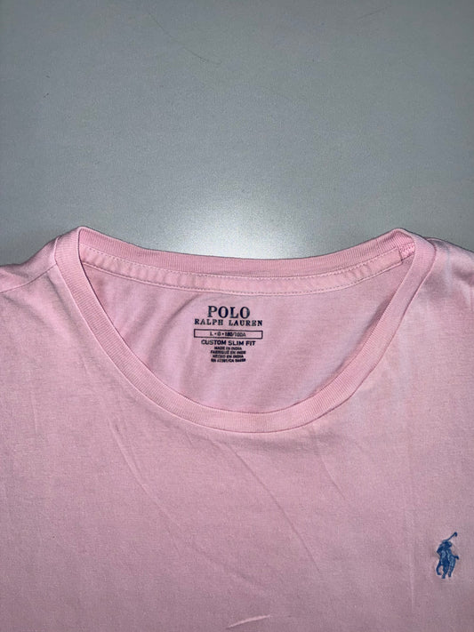 Polo Ralph Lauren Pink Custom Slim Fit Crewneck Tee (L)