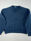 Polo Ralph Lauren V-Neck Sweater with Red Pony-(L)