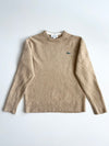 Lacoste Camel Beige Wool Blend Crewneck Sweater (S)