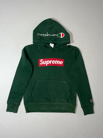 Vintage Supreme Champion Green Box Logo Hoodie (XS)