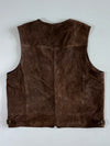 Melange Brown Suede V-Neck Vest (XL)