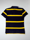Tommy Hilfiger Striped Rugby Polo — Navy/Yellow TH Crest Patch (L)