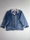 Vintage 90s NFL Pro Line by Apex One Flannel Lined Denim Jacket – Light Wash (XL)