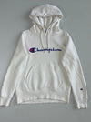 Champion White Script Logo Pullover Hoodie (S)
