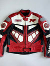 Yamaha R-Series Colorblock Appliqué Armored Leather Motorsport Racing Jacket (XL)