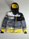Quiksilver Dryflight 10K Ski Jacket Grey Yellow Mountain Print (L)