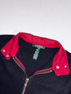 Lauren Ralph Lauren Women's Contrast Collar Zip Jacket – Black/Red  (S/M)