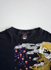 Vansion Collection Koi Fish Graphic Long Sleeve Tee – Black, Japanese Sakura Print (3XL)