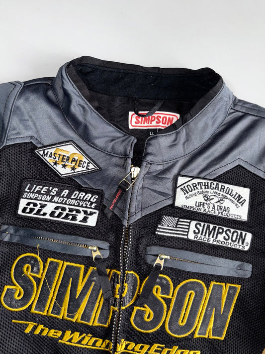 Vintage Simpson Race Products “The Winning Edge” Moto Mesh Jacket w/ Detachable Arm (M)