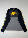 Nike Swoosh Logo Tape Grey & Black Long Sleeve Top (L)