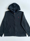 Polo Ralph Lauren Black Zip-Up Hoodie – Red Pony Logo (L)