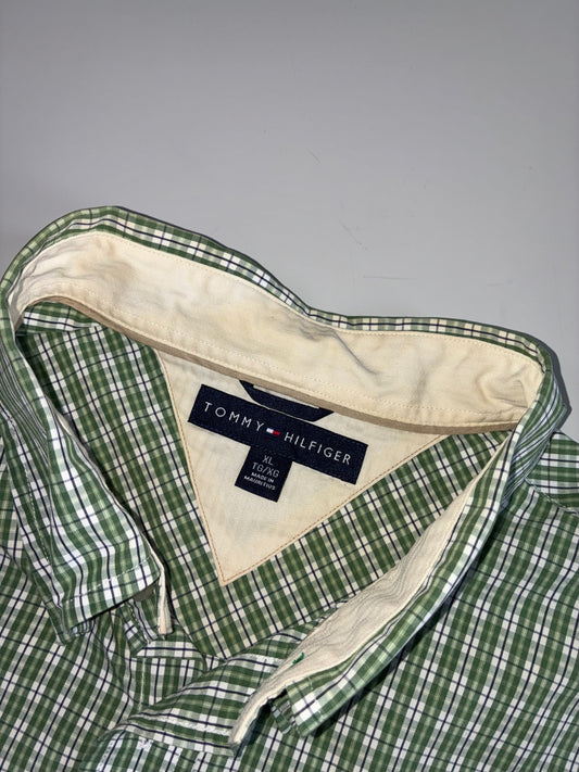 Tommy Hilfiger Plaid Short Sleeve Button-Down Shirt (2Xl)