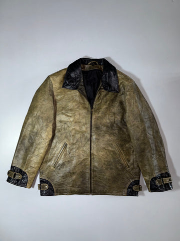 Santex  Olive Leather Jacket Genuine Leather, Poland-Made (2XL)