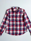 Levi's Red & Navy Plaid Flannel Western Shirt – Pearl Snap (S)