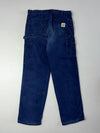 Vintage Carhartt Navy Canvas Carpenter Pants (W:34) (L:44)