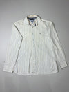 Tommy Hilfiger | White Pinstripe Button-Up Shirt (M)