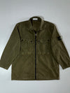 Stone Island Olive Green Zip-Up Overshirt Jacket with Compass Badge (XL)