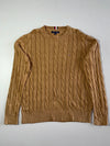 Tommy Hilfiger Cable Knit Crewneck Sweater – Camel Brown (XL)
