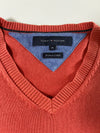 Tommy Hilfiger Premium Cotton Red V-Neck Sweater (L)
