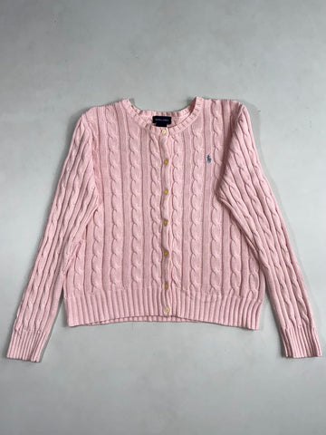 Ralph Lauren Pink Cable Knit Cotton Cardigan women’s (M)