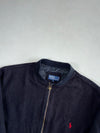 Vintage 90s Polo by Ralph Lauren Wool Bomber Jacket – Black with Red Pony (2XL)