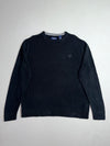 Chaps | Black Cotton Knit Crewneck Sweater (XL)