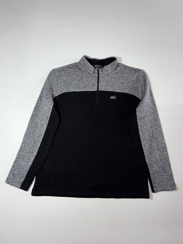 Millet Quarter-Zip Fleece Pullover – Black/Grey (XL)