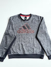 Adidas Grey Melange Big Logo Fleece Crewneck Sweatshirt (L)