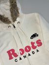 Roots Canada Women’s Cream Faux Fur Hood Zip-Up Hoodie (S)