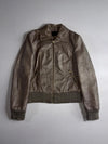 Vero Moda Bronze Metallic Leather Bomber Jacket (S)
