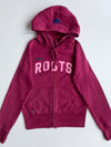 Roots Canada Magenta Full-Zip Hoodie with Felt Applique Logo – (XS)