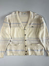 Vintage Lacoste Navy Blue Diamond Knit V-Neck Sweater (2XL)